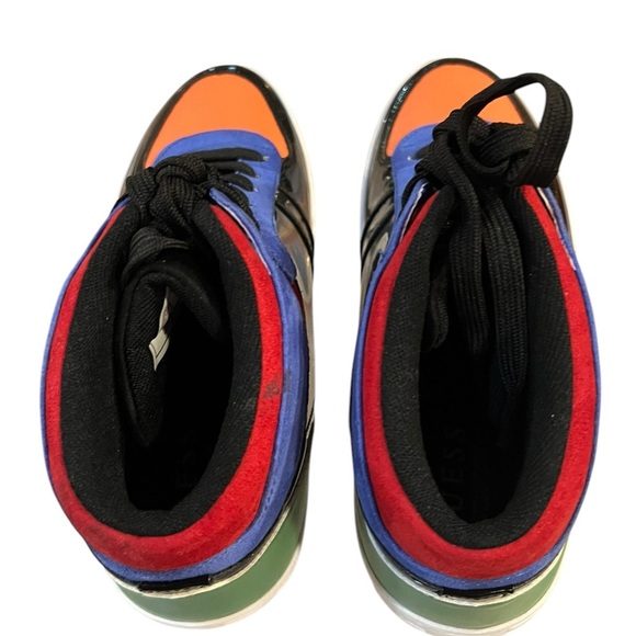 Guess Orange and Blue High-Top Sneakers with Sporty Design Size 9 - Picture 7 of 12